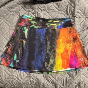 Dona Jo Multi Color Ruffled Tennis Skirt
